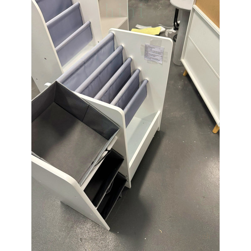 Organisateur de rangement pour enfants et bibliothèque de jouets pour enfants, étagère multifonctionnelle à 4 niveaux avec 3 tiroirs en tissu pliables pour chambre d'enfant