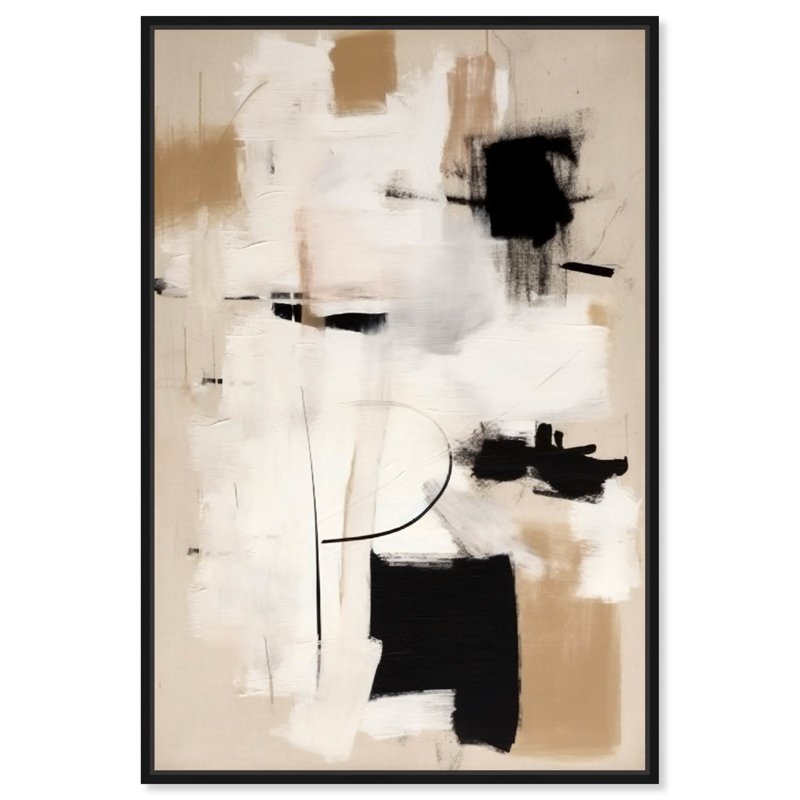 «Robot P pièces Dreamy II Earthy Boho», art mural abstrait par Ivy Bronx, H 37 po x l 25 po, Cadre noir