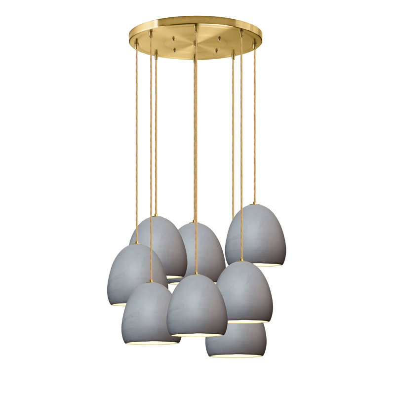 Clay 8 - Light Chandelier, LED, 108" H, 6