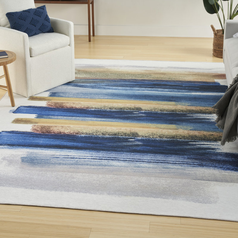 Tapis en coton lavable à la machine Dinene avec envers antidérapant, Rectangle 5 pi 2 po x 7 pi