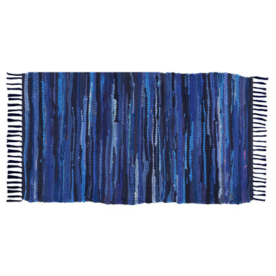 Tapis en coton 24 po x 36 po Chindi multicolore tissé à la main lavable et réversible pour le salon