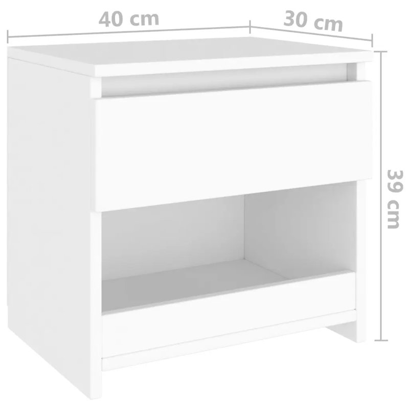 Ezrael 101.6cm W Bedside Table, White