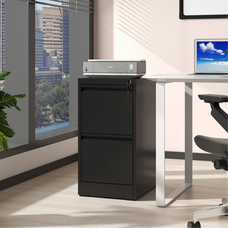 Office Storage Cabinet, Metal Vertical File Cabinet With Lock And 2 Drawers For Office Home, Vertical Filing Cabinet For Storage