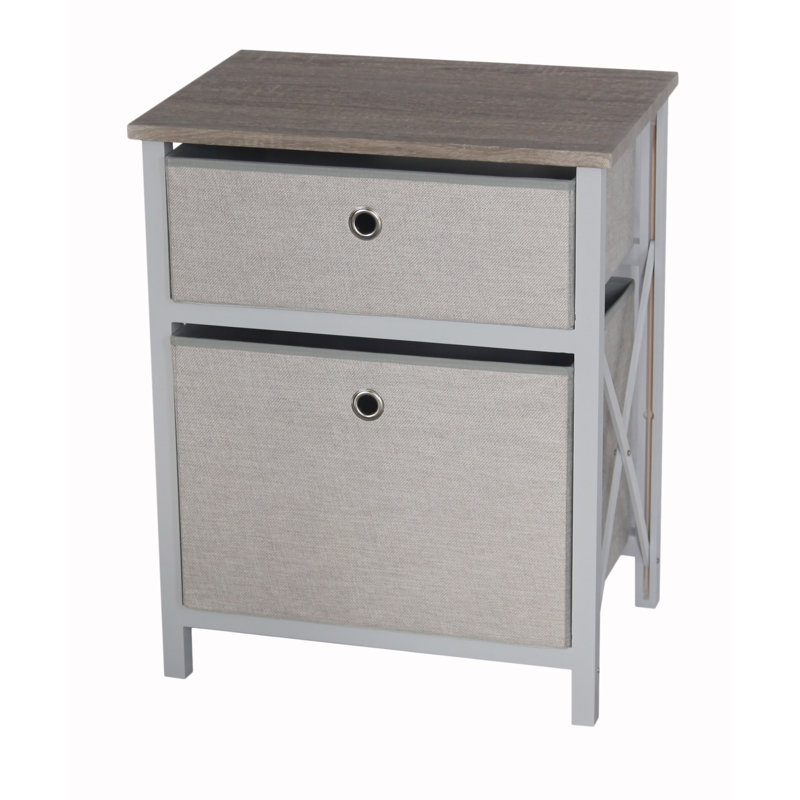 Commode de rangement à 2 tiroirs Dahmen, Brun