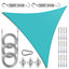 Voile d'ombrage triangulaire Amgo avec trousse de quincaillerie et corde 200 g / m², blocage UV 95%-111679611-111679609