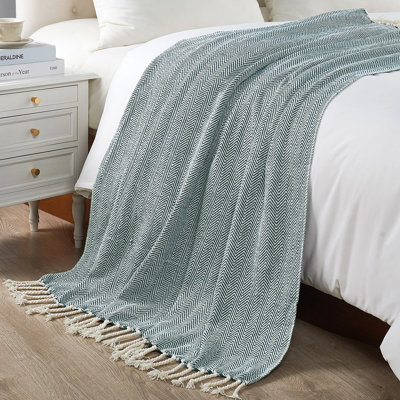 Herringbone Textured Throw Blanket