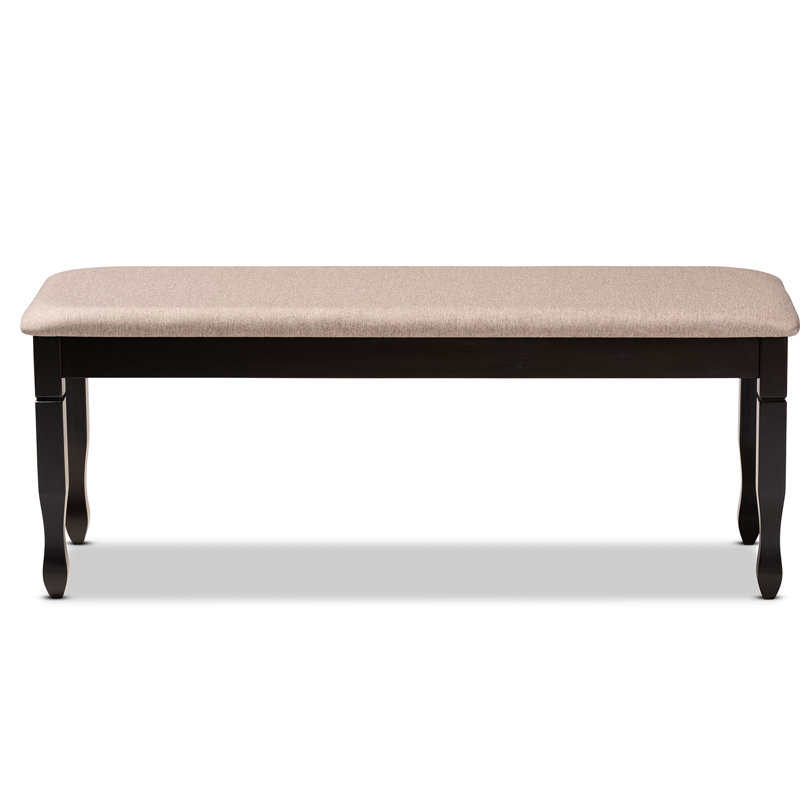 Polyester Blend Upholstered Bench, Dark Brown, Sand