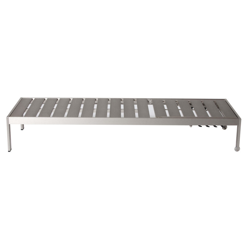 Ensemble de salle à manger rectangulaire en aluminium pour 71 personnes Aynura, Gris