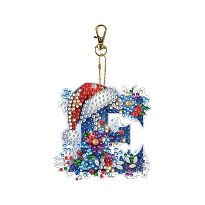 Ornament Collection Alphabet Shaped DIY Diamond Art Keychain Hanging Ornament Personalized Hand  Pendant For Bag   Holiday Decoration