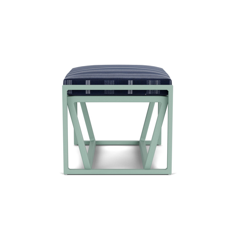 Summit Outdoor Ottoman, Sea Glass, Consider Indigo