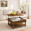 Table basse à plateau relevable cannelé 31,5 pouces avec rangement ouvert et caché-1570776357
