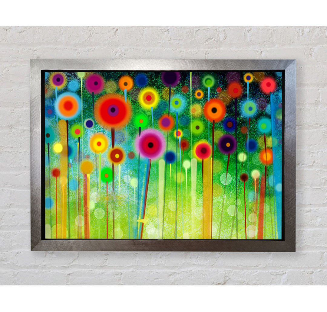 Gerahmtes Leinwandbild Psychedelic Flower Garden 2