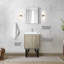 24 po De meuble-lavabo rustique l 20 po x P 20 po avec surface en quartz blanc résistant aux égratignures, robinet or rose et 18 miroirs muraux