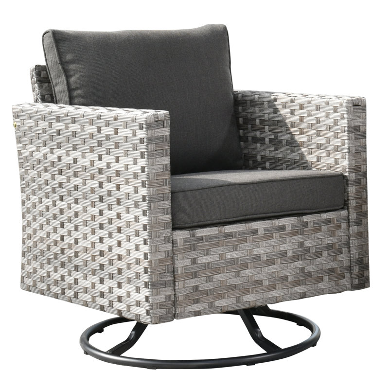7 - Person Patio Conversation Set with Cushions, Black