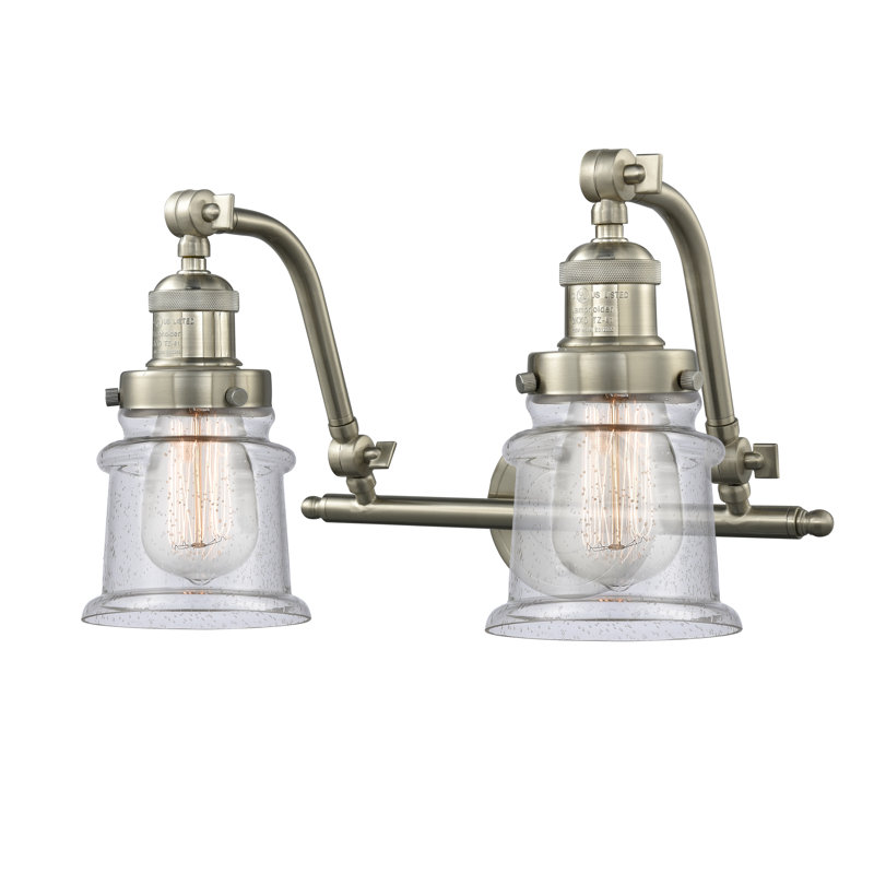 Alexandira 2 - Light Dimmable Vanity Light, Brushed Satin Nickel, 6 Watt Vinage LED Bulb, Seedy