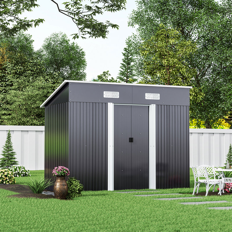4x8FT Metal Storage Tool Shed for Garden Patio