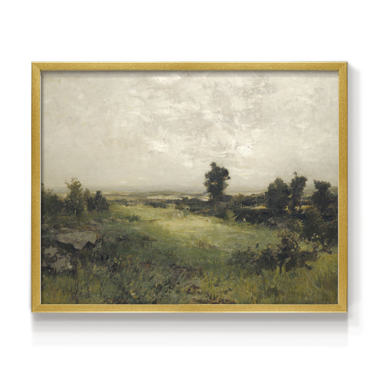 Paysages rétro-DCXLV III - impression encadrée - réaménageable, H 16 po x l 20 po, Or