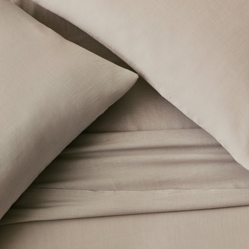  Ensemble de draps 100% coton Gennessee, Brun clair, Super King