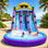 Double glissade d'eau gonflable de 21 pi avec piscine Splash et souffleur d'air, glissade d'eau pour enfants en tissu humide / sec Oxford