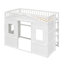 Lit mezzanine simple avec échelle - blanc-1431552147