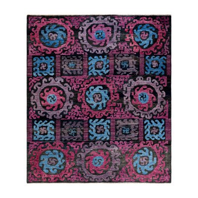 One-of-a-Kind 8' 8" X 10' 1" 2010s Wool Area Rug in Black