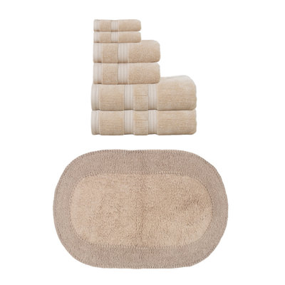 Ensemble de serviettes de bain et tapis de bain 100% coton Brunk Collection