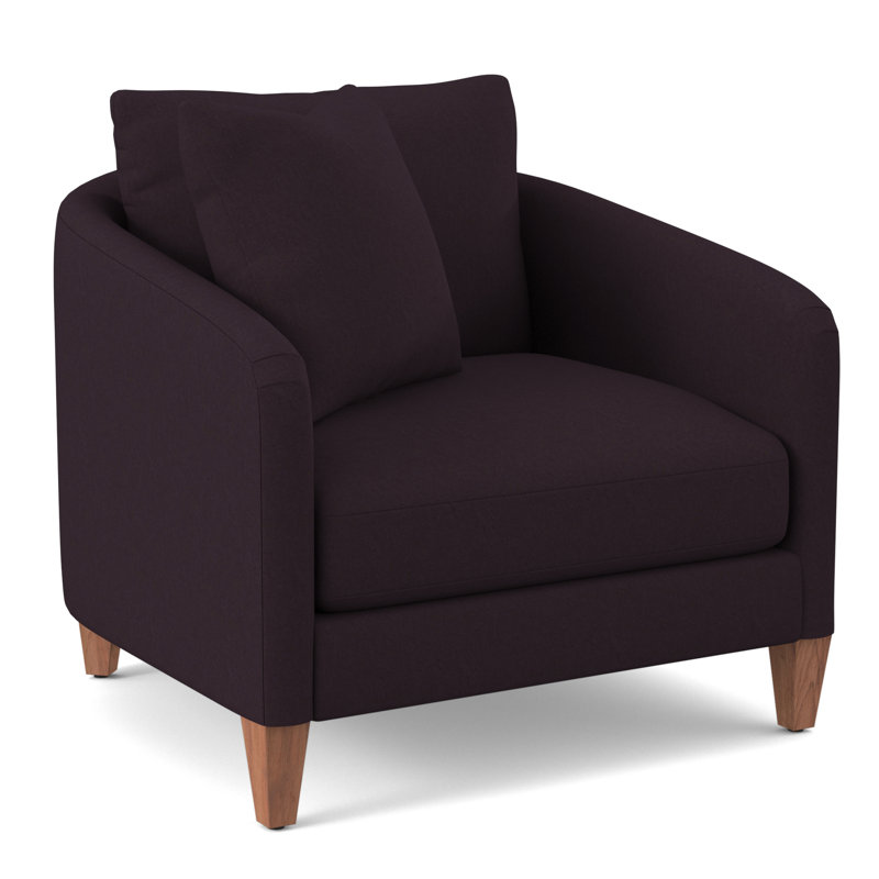 Upholstered Armchair, Bella Aubergine Performance Velvet