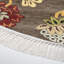 Tapis rond brun en polyamide tissé à la machine Elver-1807659650