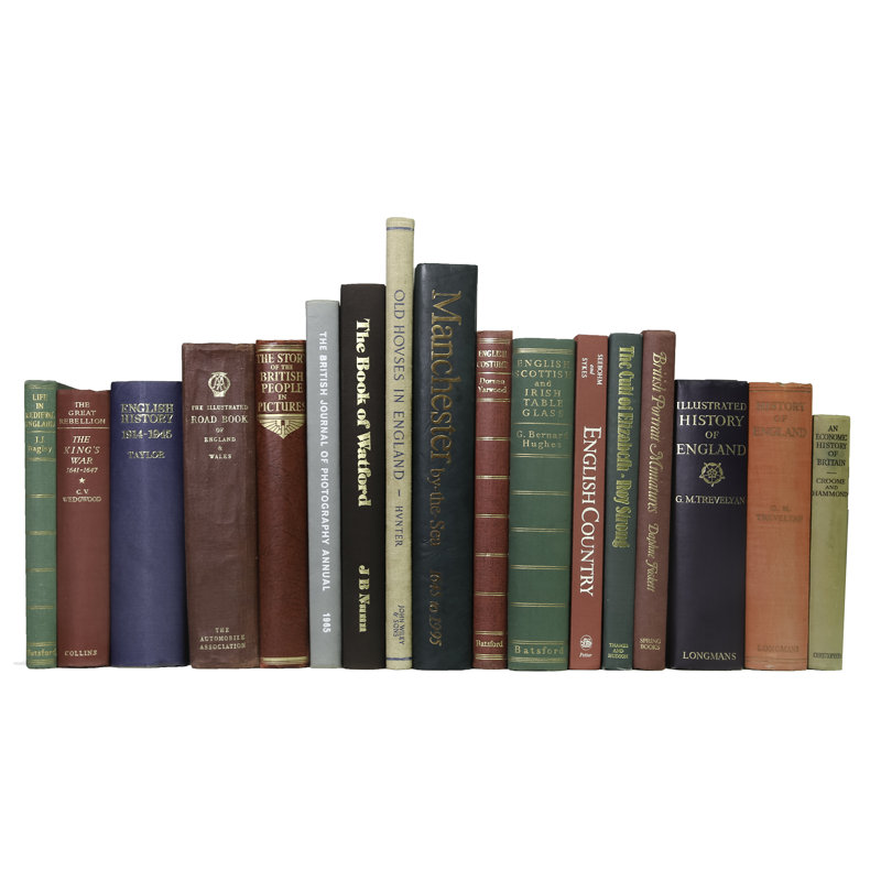 Decorative Books - Vintage British History Oversized - Books By The Foot