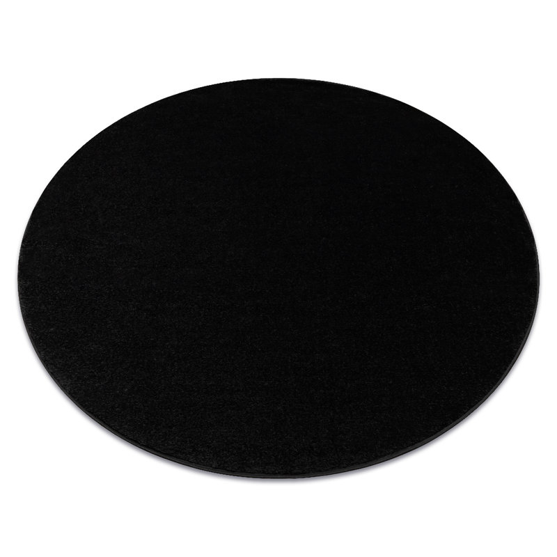 Beibhinn Machine Woven Black Rug, Round 150cm