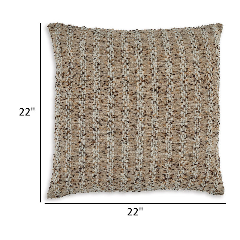 Ensemble de 4 coussins décoratifs 22 po Lany, fermeture à glissière, brun Lany