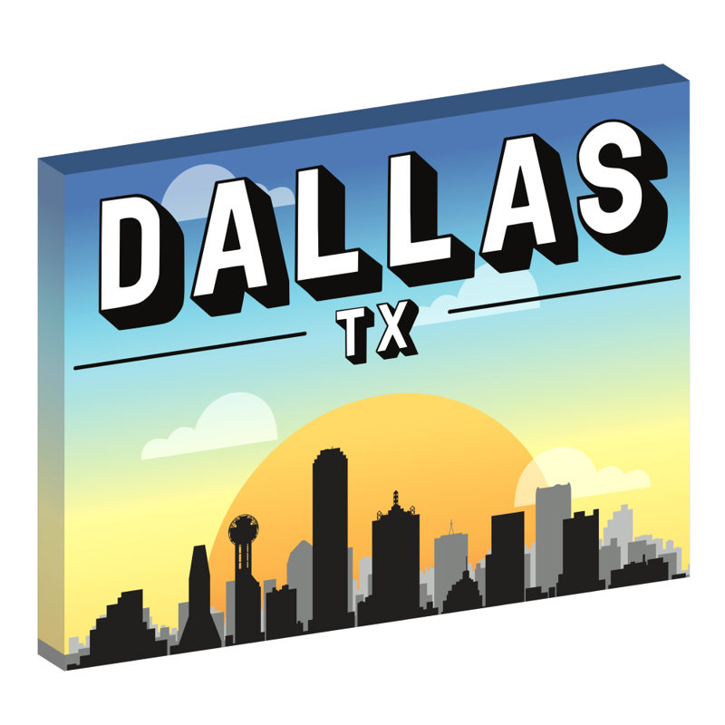 «Dallas Skyline», Dallas Texas, impression sur toile tendue, H 30 po x l 40 po x P 1,5 po