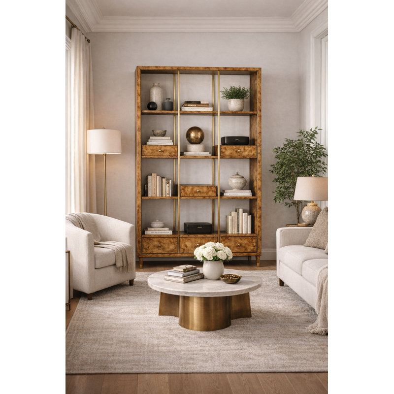 Harris Bookcase, Natural Burl