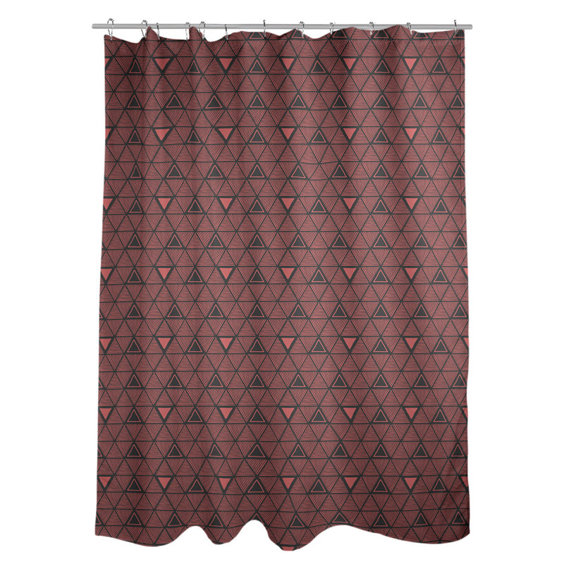 Rideau de douche simple à triangles à main classique Patricia Geoffrey, Noir / marron