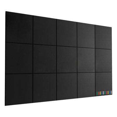 Large Self-Adhesive Felt Bulletin Board Tiles - 15-Pack Modern Decorative Pin Boards with 30 Pushpins, Acoustic Notice Board
