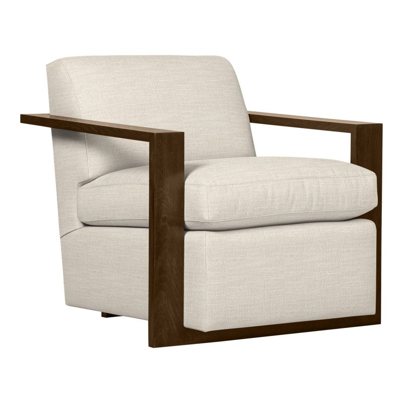 Thom Filicia Home Upholstered Armchair, Tommy Flax, Havana