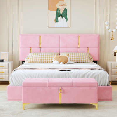 Kojtcho 2 Piece Upholstered Faux Leather Bedroom Set