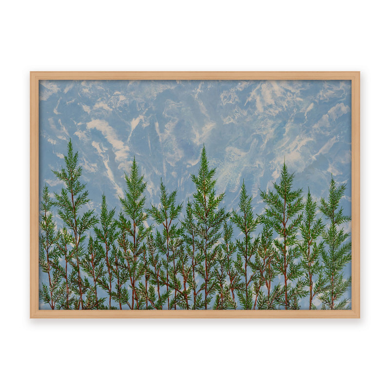 Nature Inspired "Reaching for the Sky" Canvas Wall Art By , 30" H x 40" W, Framed Matted Print, Gold