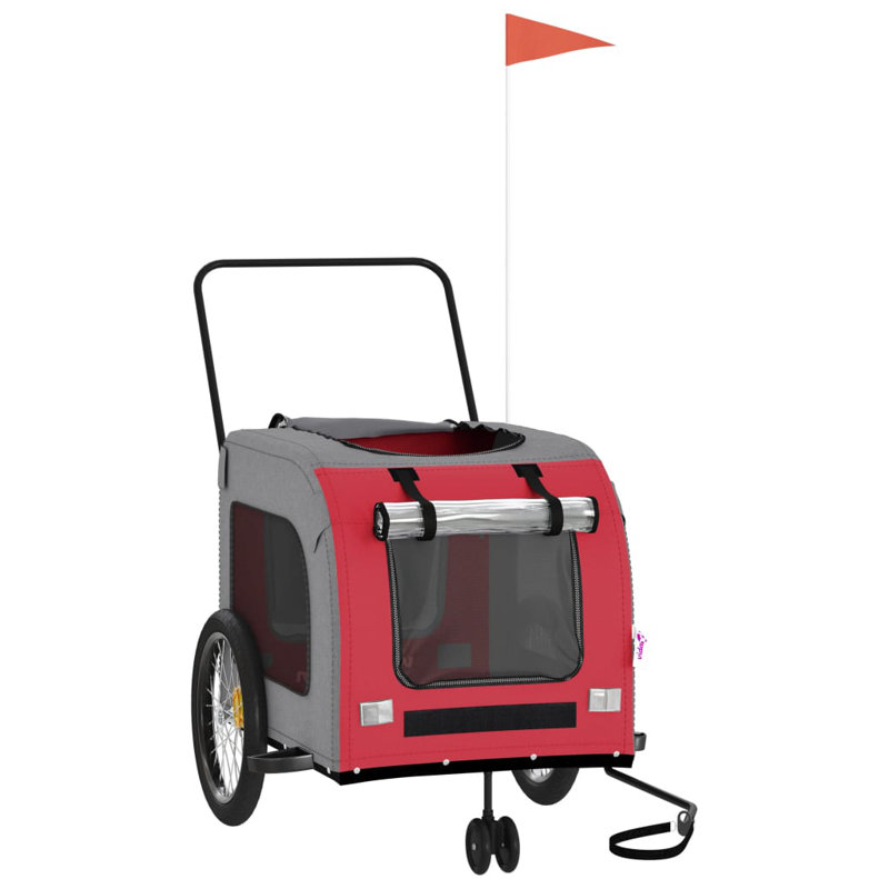 Foldable Pet Bike Trailer, Red