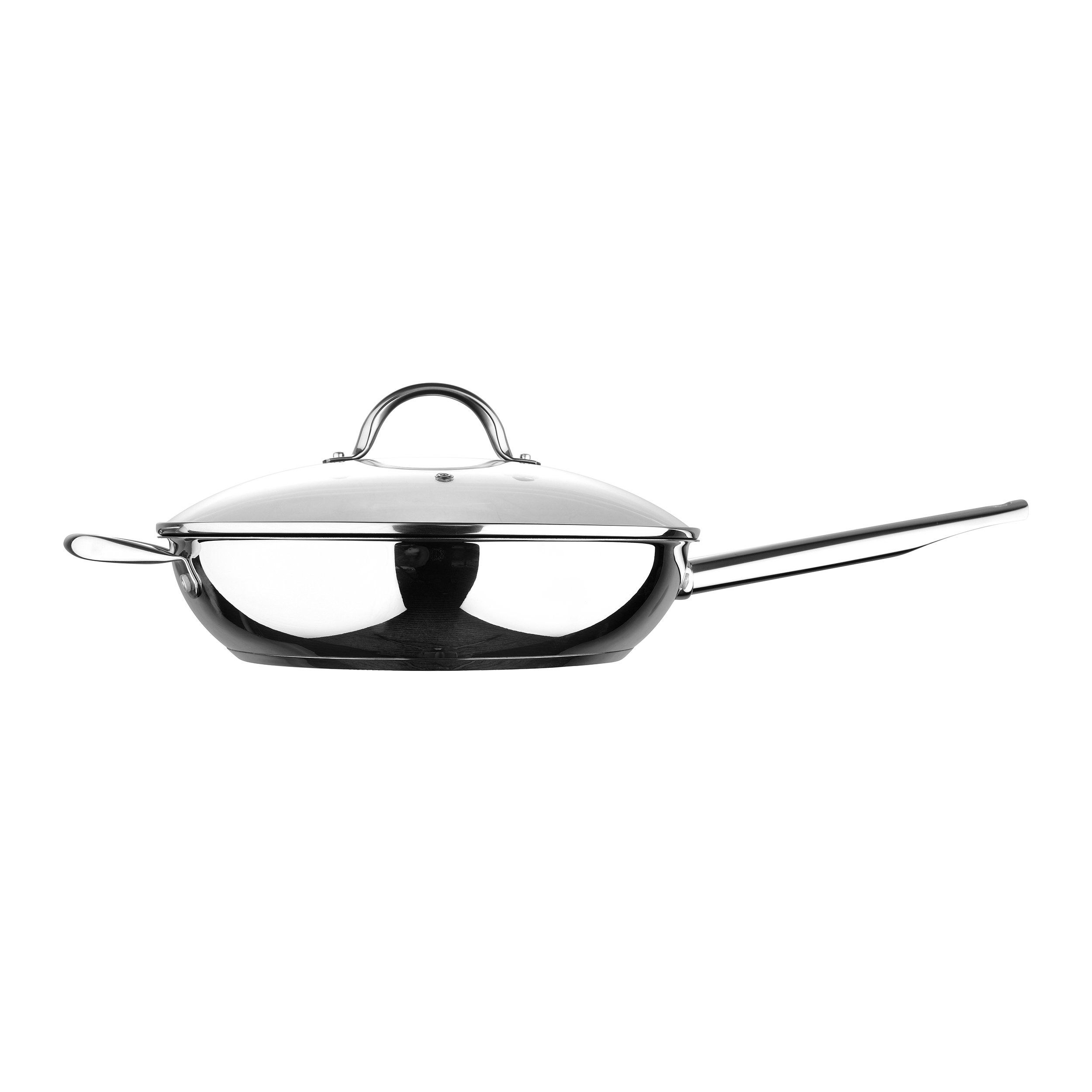 Bergner 12-Inch Non-Stick Stainless Steel Fry Pan with Lid - 12 inch - Silver