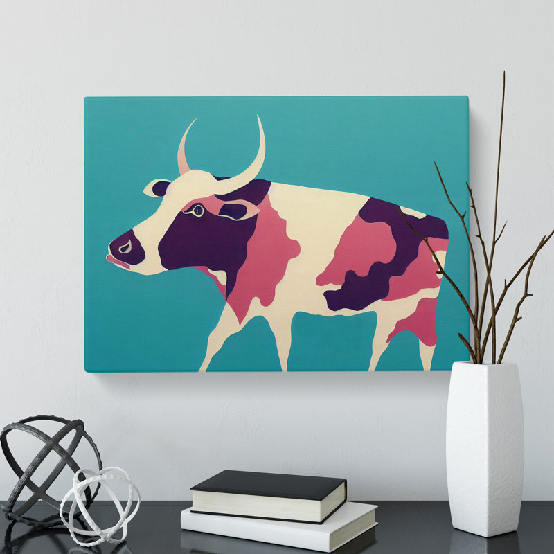 Soulful Cow Abstract - Wrapped Canvas, 40cm H x 60cm W x 3cm D