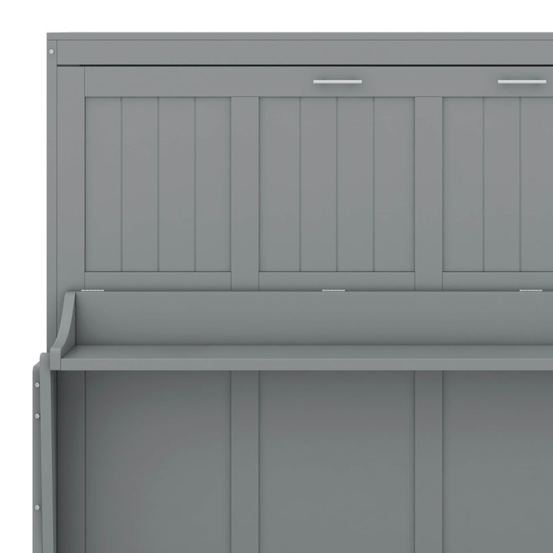 Armoire-lit Mihoko Murphy, Gris, Grand lit