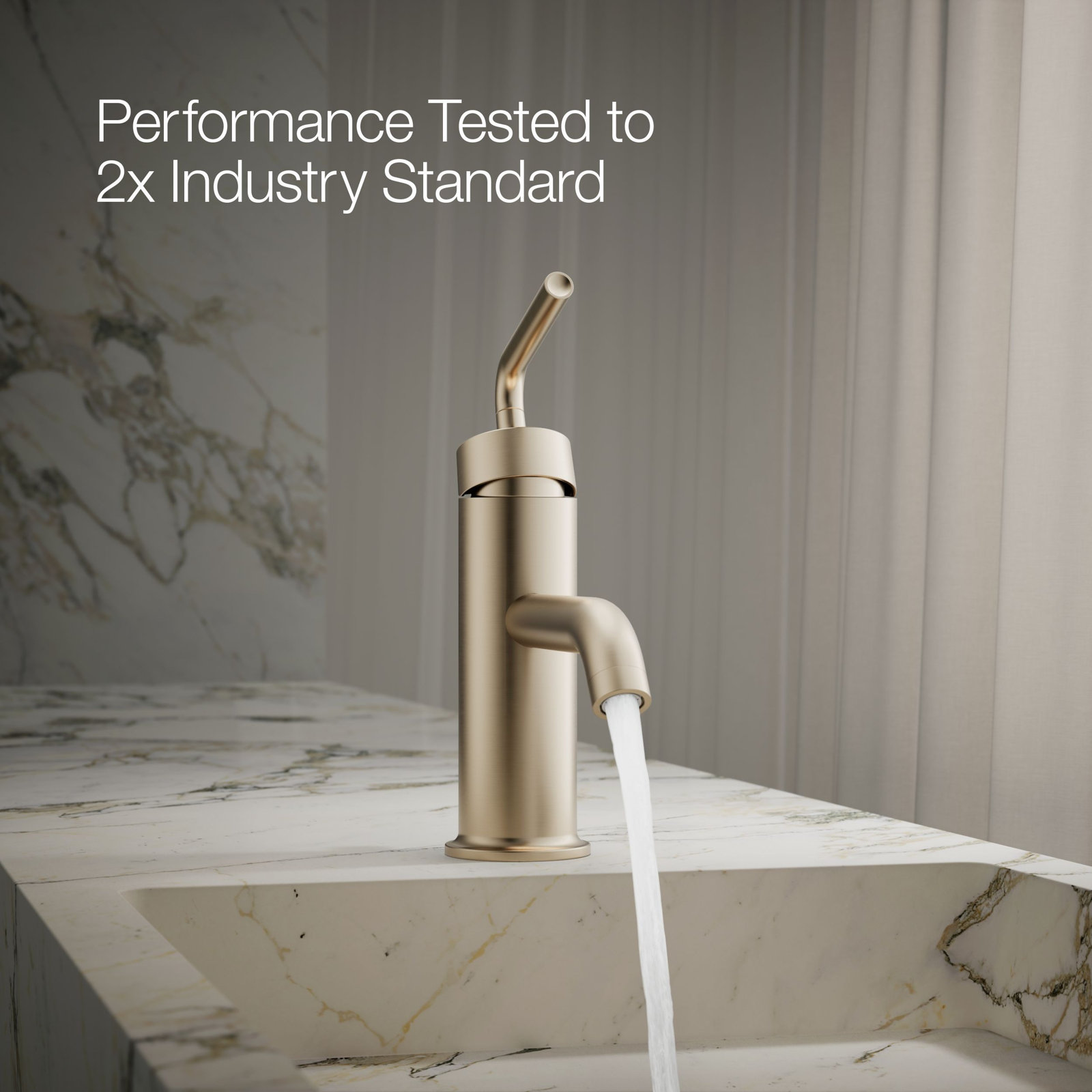 Purist Single-Hole Bathroom Faucet with Drain, Vibrant Brushed Bronze