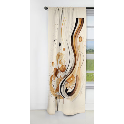 Troutt - Abstract Spirals Curtain - Blackout Abstract Curtain - 1 Panels
