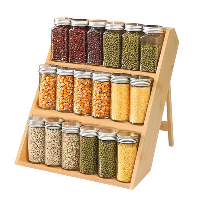 Bamboo 3-Tiered Spice Rack, Space-Saving Organizer For Countertop, Drawer, And Cabinet