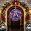 Couronne de Noël artificielle mauve / rose de 16 pouces, couronne de feuilles de paillettes Harry avec un arc en satin et des boules brillantes, couronne de Noël de porte d'entrée pour les décorations de Noël intérieures et extérieures-220589047