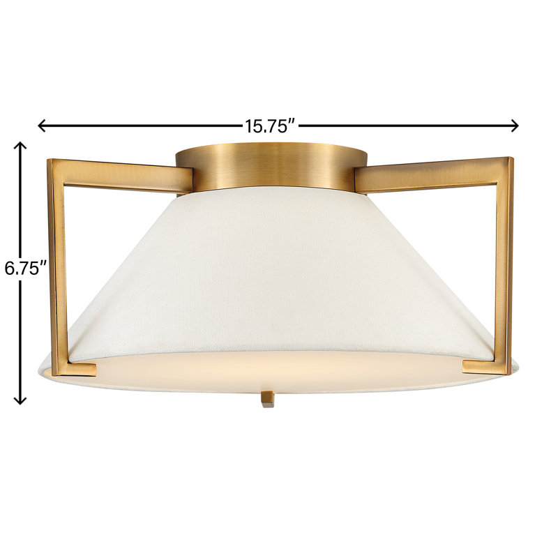 Calla 1 - Light Simple Cone LED Flush Mount, Brushed Bronze, 6.75" H x 15.75" W x 15.75" D