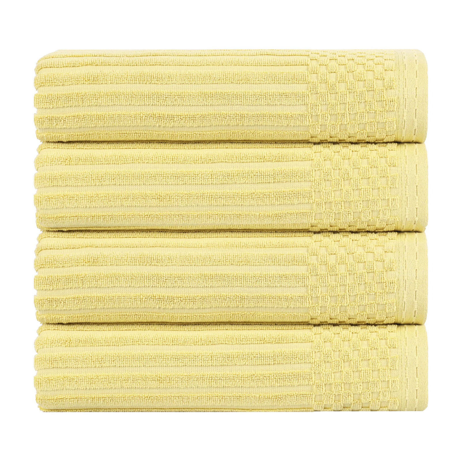 Kaeleah 100% Cotton 4 Same-Size Set Guest Room Case Pack, Yellow Gold