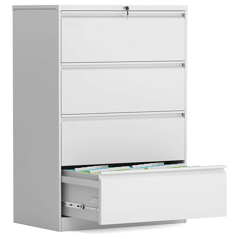 17.7 " Wide 4 Steel Vertical Filing Cabinet, White