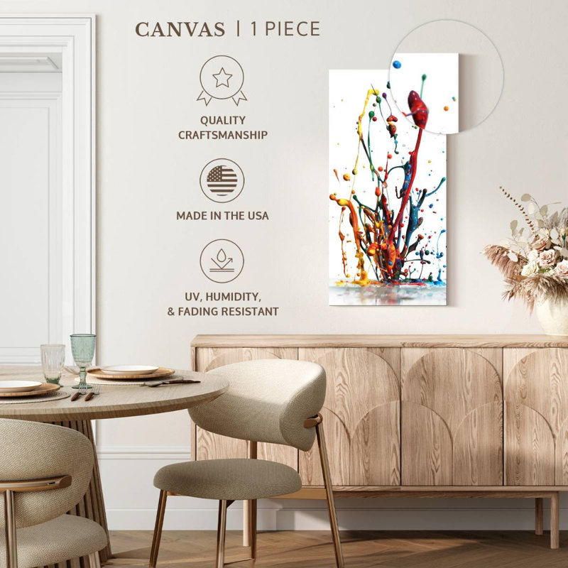 Rainbow Water Splash Canvas Print, 54" H x 27" W x 1.25" D